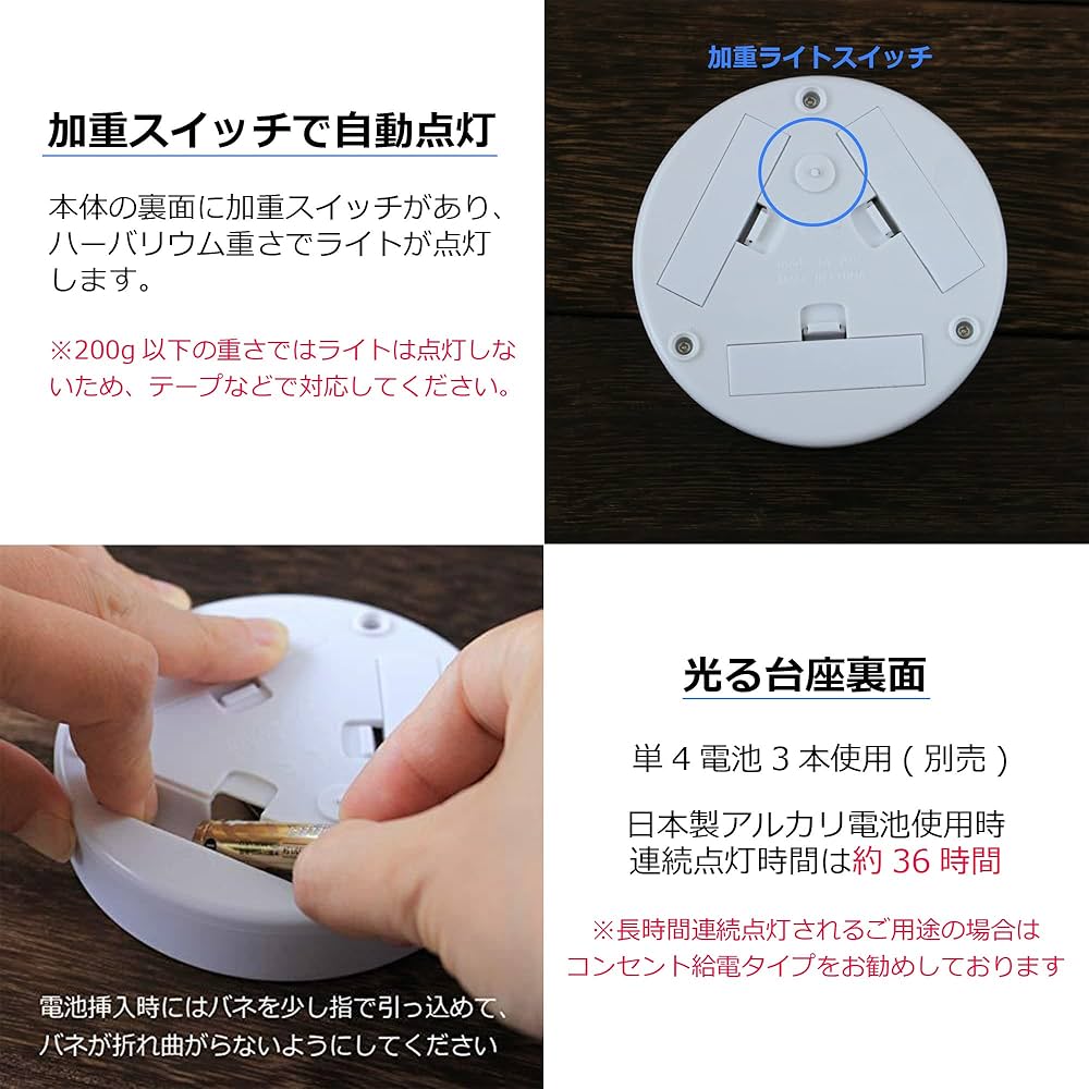 Amazon｜ハーバリウム ディスプレイ ライト LED コースター